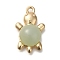 Acrylic Alloy Pendants, Gold, Tortoises, Dark Sea Green, 22x13.5x6.5~6.8mm, Hole: 1.6mm