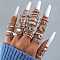 23Pcs 23 Style Alloy Open Cuff Rings Set with Rhinestone, Enamel Stackable Rings, Mixed Shape, Platinum, Inner Diameter: 16~18mm, 1Pc/style