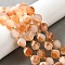 Natural Quartz Dyed Beads Strands, Faceted, with Seed Beads, Twist, Sandy Brown, 10x9~10x9~10mm, Hole: 1mm, about 33~34pcs/strand, 15.04''~15.35''(38.2~39cm)