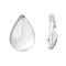 Transparent teardrop, Glass Cabochons, Clear, 14x10x4mm