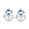 Christmas Rack Plating Alloy Enamel Snowman Pendants, Cadmium Free & Nickel Free & Lead Free, Platinum, White, 25x20x1~1.5mm, Hole: 1.6mm