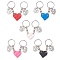 Valentine's Day Resin & Alloy Keychain, with Alloy Ring, Heart, Mixed Color, 144mm