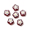 Handmade Glass Enamel Beads, Hand Drawn Beads, Flower, Dark Red, 11.5x12~12.5x6.5mm, Hole: 1.2mm