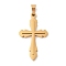 Ion Plating(IP) 304 Stainless Steel Big Pendants, Cross Charm, Golden, 47x28x4mm, Hole: 8x5mm