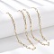 3.5MM 304 Stainless Steel Paperclip Chain Necklaces, Real 14K Gold Plated, 20.55 inch(52.2cm)
