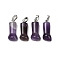 Natural Amethyst Pendants, Hand Charms, with Brass Snap on Bails, Platinum, 24x10.5x6.5mm, Hole: 7x4mm