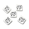 Handmade Porcelain Beads, Square & Camel, Famille Rose Porcelain, Black, 20x20x7mm, Hole: 2mm