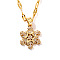 Christmas Snowflake Brass Cubic Zirconia Pendant Necklaces, Simple and Elegant, Golden, 15.75 inch(40cm)