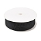 Imitation Leather Polyester Ribbon, for Garment Accessory, Black, 1 inch(25mm), about 20.00 Yards(18.29m)/Roll