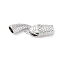 Brass Interlocking Clasps, Snake, Real Platinum Plated, 41.5x12.5x8.5mm, Hole: 5.5x6mm