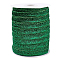 1 Roll Glitter Sparkle Ribbon, Polyester & Nylon Ribbon, Green, 3/8 inch(9.5~10mm), about 50yards/roll(45.72m/roll)
