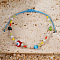 Summer Imitation Pearl Round & Glass Evil Eye Braided Beaded Bracelets, Colorful, 11 inch(28cm)