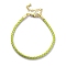 Polyester Cord Braided Bracelet Makings, with Stainless Steel Claw Lobster Clasps, Brass Findings, Long-Lasting Plated, Green Yellow, 7-3/8 inch(18.8cm)