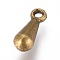 Alloy Charms, Chain Extender Drop, Teardrop, Antique Bronze, 9x3mm, Hole: 1mm