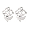Non-Tarnish 316 Stainless Steel Charms, Laser Cut, Stainless Steel Color, Flower, 14x10.5x1mm, Hole: 1.5mm