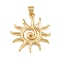 Brass Pendants, Sun, Golden, 25.5x25x2.5mm, Hole: 4x3.7mm