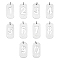 10Pcs 10 Style 201 Stainless Steel Pendants, Laser Cut, with Jump Rings, Rectangle with Number and Word LUCKY, Stainless Steel Color, 39x16x1.5mm, Jump Ring: 6x1mm, Inner Diameter: 4mm, 1pc/style