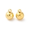 Non-Tarnish 201 Stainless Steel Charms, Ball Charm, Real 18K Gold Plate, Real 18K Gold Plated, 8.50x6mm,Hole:1.50mm