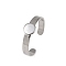 304 Stainless Steel Cuff Ring Components, Plain Pad Ring Settings, Flat Round, Stainless Steel Color, 3mm, Adjustable, Round: 6mm