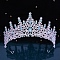 Alloy Rhinestone Crown Hair Bands for Woman Girls, Wedding Party Decoration, Light Azore, 140mm