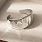 Textured Plastic Cuff Bangles for Women, Platinum, Inner Diameter: 2.56 inch(6.5cm)