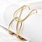 304 Stainless Steel Cuff Bangles for Women, Golden, Inner Diameter: 2-1/2x2-1/8 inch(6.4x5.3cm)