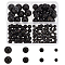 130Pcs 4 Style Natural Obsidian Beads Strands, Round, Grade A, 4~10mm, Hole: 1mm