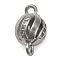 Brass Micro Pave Clear Cubic Zirconia Connector Charms, Hollow Round Links, Lead Free & Cadmium Free, Platinum, 13x7.5mm, Hole: 1.6mm