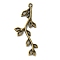 Tibetan Style Alloy Pendants, Leafy Branch and Leaves, Cadmium Free & Lead Free, Antique Bronze, 43x17x2.5mm, Hole: 1.5mm