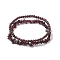 Chip & Round Natural Garnet Beaded Stretch Bracelets for Women, Inner Diameter: 1-7/8~2-1/8 inch(4.7~5.5cm), 2pcs/set