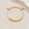 Adjustable Brass Bell Charm Bangles, Beaded Bangles for Women, Golden, Inner Diameter: 2-3/8 inch(6cm)