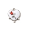 Alloy Pendants, with Enamel, Lead Free & Cadmium Free & Nickel Free, Rack Plating, Heart with Rose Charm, Platinum, White, 18x15.5x3.5mm, Hole: 1.8mm