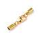Brass Lobster Claw Clasps, with Cord Ends, Golden, 33mm, Cord End: 9x4mm, Inner Diameter: 3.5mm, 10pcs/bag