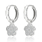 925 Sterling Silver Flower Earrings with Cubic Zirconia
