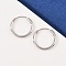 925 Sterling Silver Hoop Earrings, Platinum, 14x1.5mm
