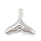 Brass Pendants, Mermaid Tail, Rack Plating, Long-Lasting Plated, Lead Free and Cadmium Free, Platinum, 21x23.5x5mm, Hole: 1.8mm
