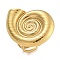 304 Stainless Steel Ring for Women, Conch, Golden, 29x24mm,US Size 6(16.5mm)