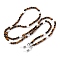 Eyeglasses Chains, Natural Tiger Eye Chains Neck Strap for Eyeglasses, with Rubber Loop Ends & Natural Shell & Natural Hematite Spacer Bead & Stainless Steel Findings, 740x4.5~8.5mm