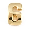 Number 6 Brass Beads, Long-Lasting Plated, Rack Plating, Lead Free & Cadmium Free, Real 18K Gold Plated, 14x9x5mm, Hole: 11x3mm