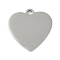Non-Tarnish 304 Stainless Steel Pendants, Stamping Blank Tag, Heart Charms, Stainless Steel Color, 24.5x24.5x1.2mm, Hole: 2.5mm