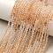 Heated Natural Citrine Beads Strands, Faceted, Round, Grade AA, 3~3.2x3~3.3mm, Hole: 0.7mm, about 126~128pcs/strand, 15.12''~15.28''(38.4~38.8cm)