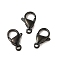 Ion Plating(IP) 304 Stainless Steel Lobster Claw Clasps, Parrot Trigger Clasps, Black, 10x6x3mm, Hole: 1.2mm