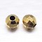 Faceted Round 925 Sterling Silver Spacer Beads, Real 18K Gold Plated, 5mm, Hole: 2mm, about 135pcs/20g