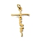 304 Stainless Steel Pendants, with Jump Rings, Laser Cut, Cross with Word Faith Charm, Golden, 24.5x14.5x1mm, Hole: 3mm