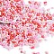 Glass Seed Beads, Round Hole, Peanut, Cerise, 3.5x6x3.5mm, Hole: 0.8mm, about 100pcs/10g