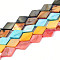 Dyed Natural Freshwater Shell Beads Strands, Rhombus, Mixed Color, 13~16x8.5~10x2~3mm, Hole: 0.5mm, about 26~29pcs/strand, 14.96~15.94''(38~40.5cm)