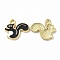 Alloy Enamel Pendants, Squirrel Charm, Golden, Black, 16x18x1.5mm, Hole: 1.8mm