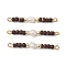 3Pcs Rice Natural Cultured Freshwater Pearl & Synthetic Non-magnetic Hematite & Natural Coconut Rondelle Beaded Connector Charms, with 304 Stainless Steel Findings, Golden, 39x4~5x4~4.5mm, Hole: 2.5x2mm