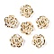 ABS Plastic Imitation Pearls, Flower, Golden Metal Enlaced, WhiteSmoke, 11.5x5mm, Hole: 1.5mm