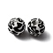 Silicone Beads, Round with Leopard Print Pattern, Black, 15x15mm, Hole: 2mm